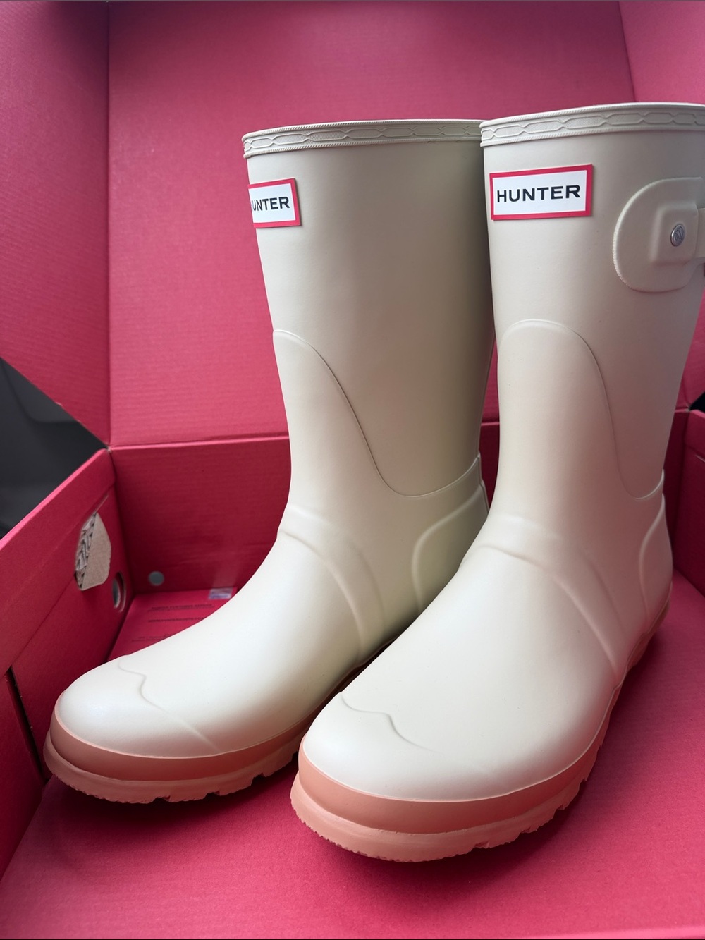 Hunter Womens Original Short Boot in Gravel/Biscuit Size 9 NWT - Picture 6 of 6